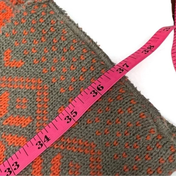 Simplicity Knit Winter Scarf Wide Long Wrap Gray and Orange Reversible U… - Picture 12 of 15